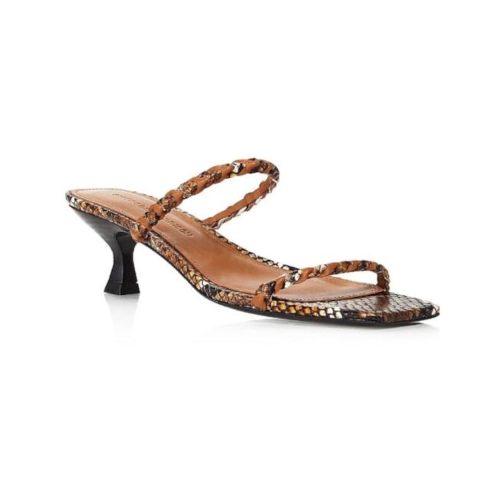SIGERSON MORRISON Womens Brown Snake Skin Mabel Slide Sandals 38.5